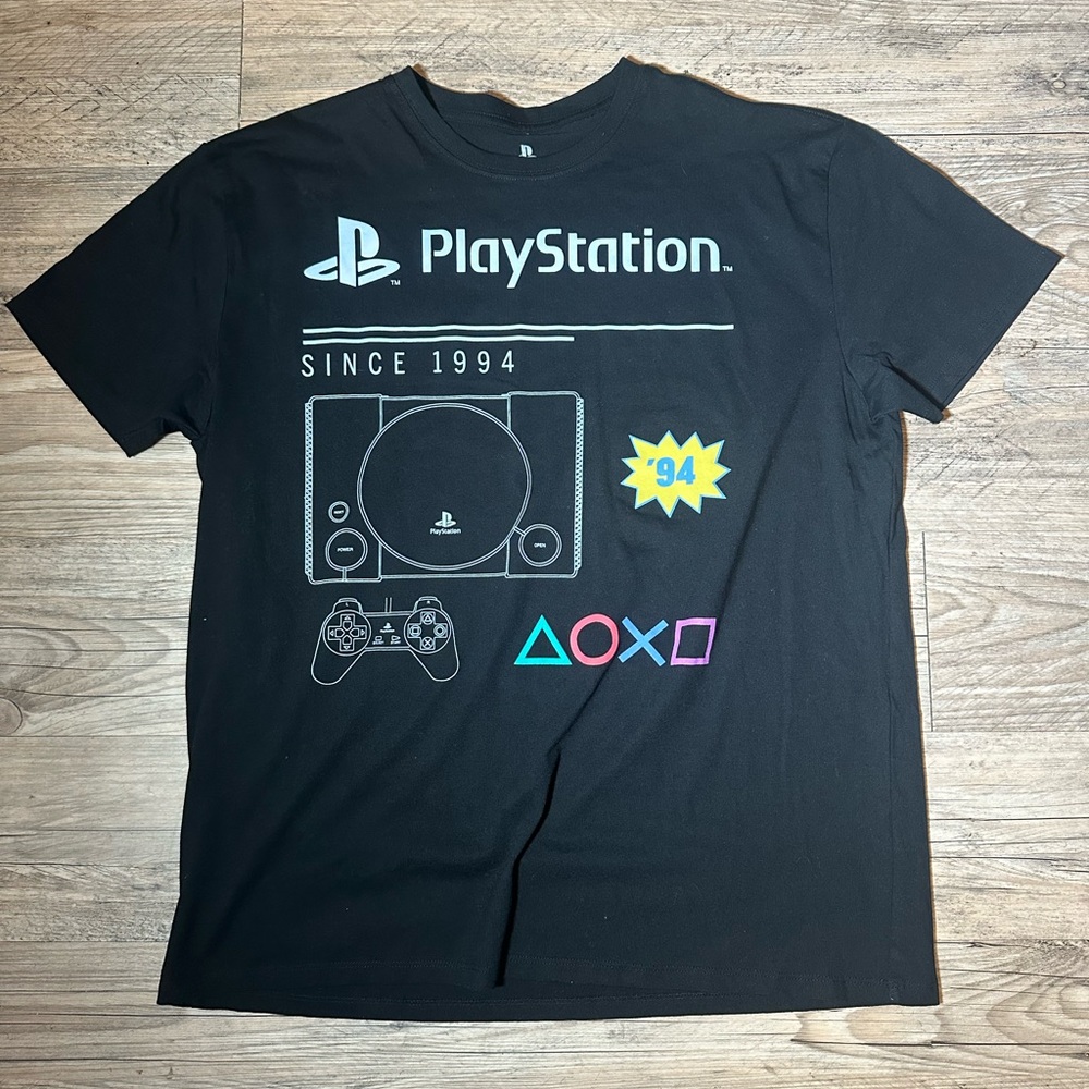 Sony Playstation Black Graphic T-Shirt XL